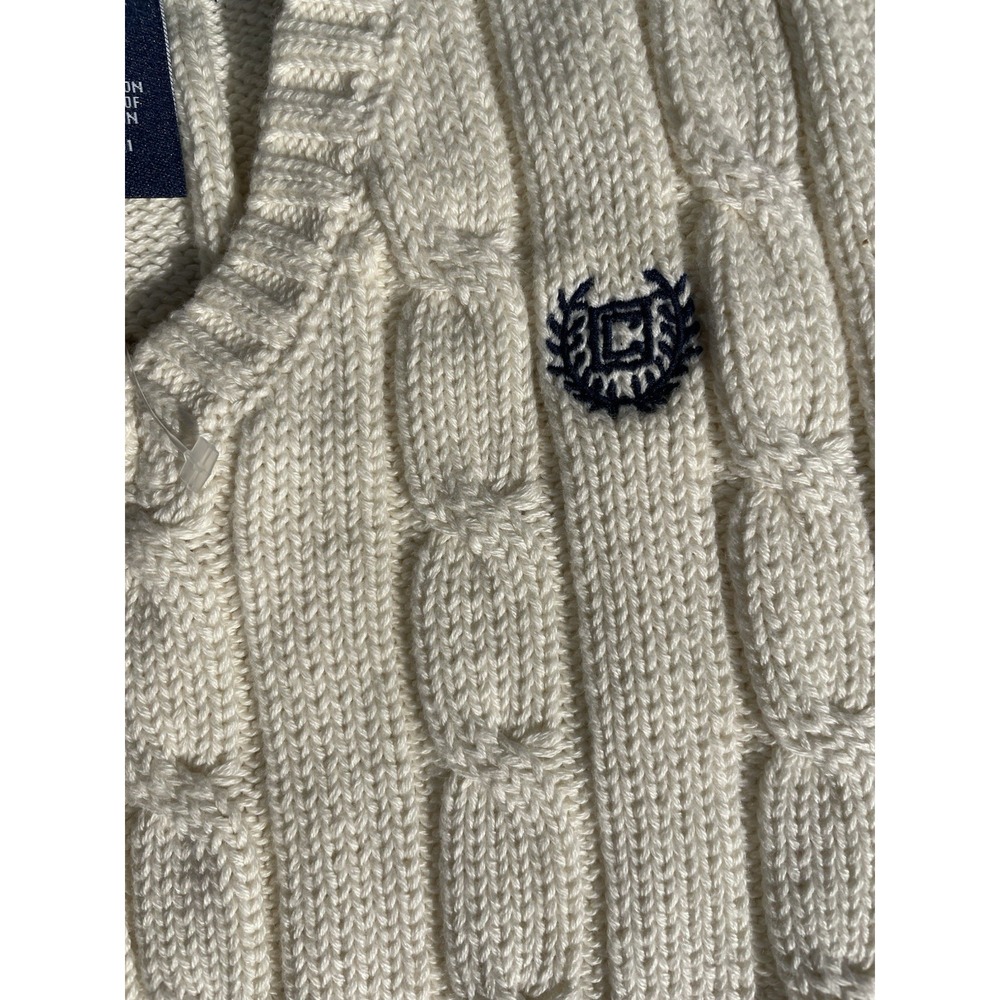 Chaps Boys Cream Cable Knit Vest NWOT Size 6 Cotton - Picture 4 of 4